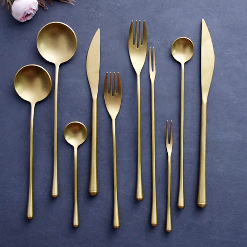 Stein Gold Finish Stainless Steel Flatware