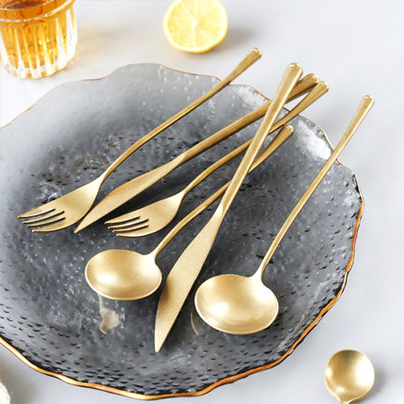 Stein Gold Finish Stainless Steel Flatware