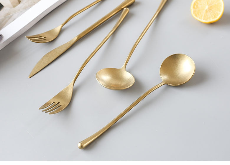 Stein Gold Finish Stainless Steel Flatware