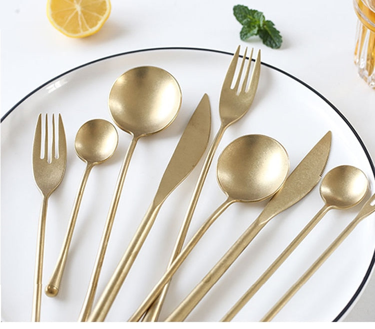 Stein Gold Finish Stainless Steel Flatware