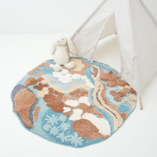 Still Lake 3D Pattern Round Rug