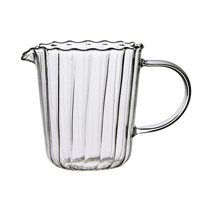 Striped Glass Milk Jug