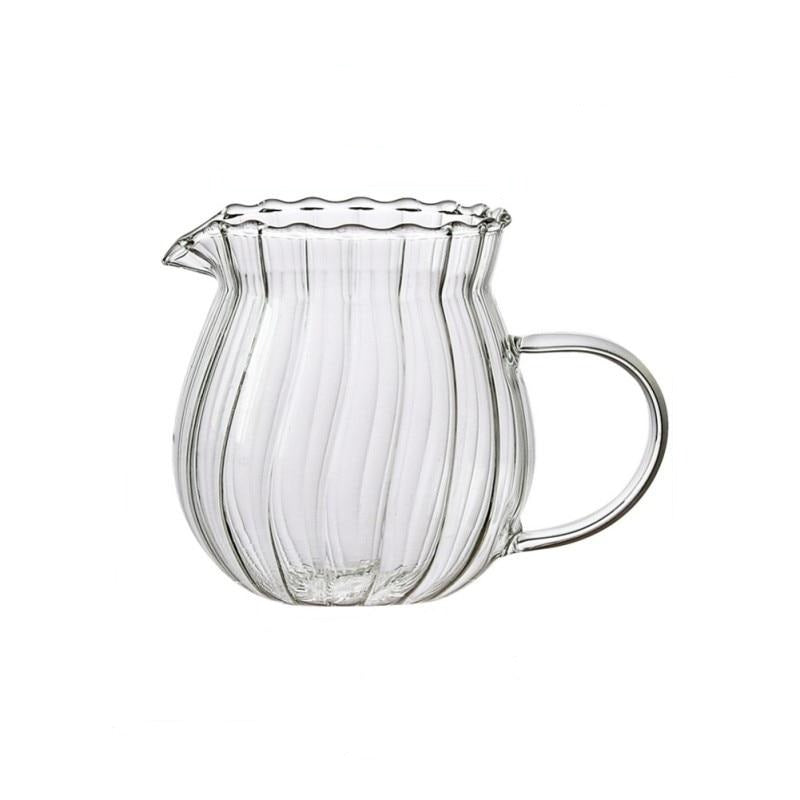 Striped Glass Milk Jug