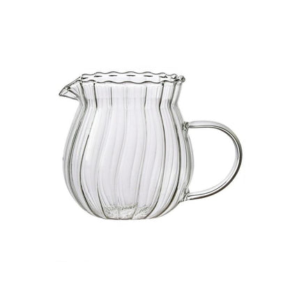 Striped Glass Milk Jug