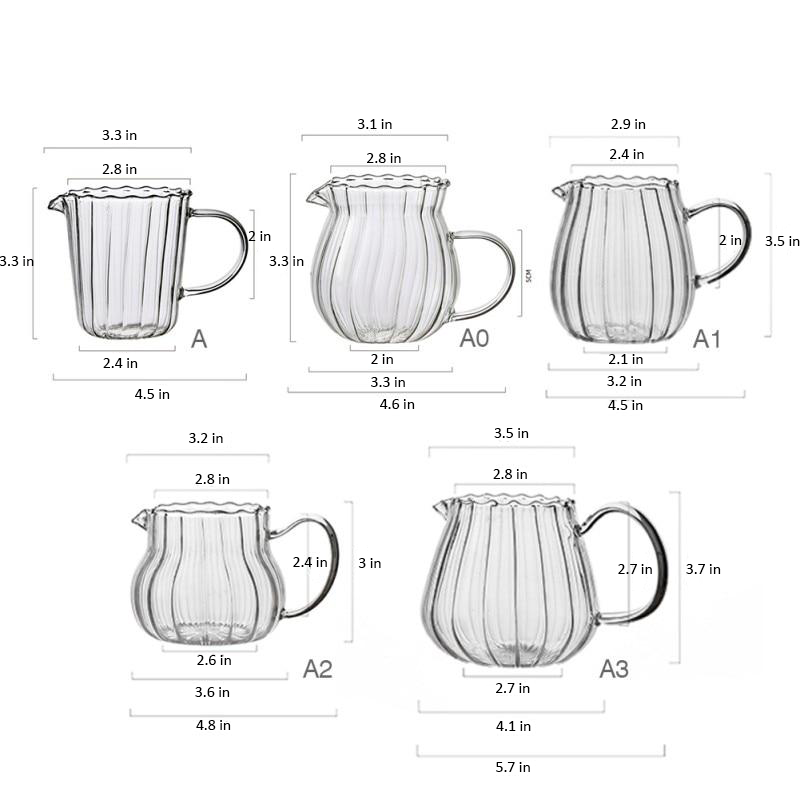 Striped Glass Milk Jug