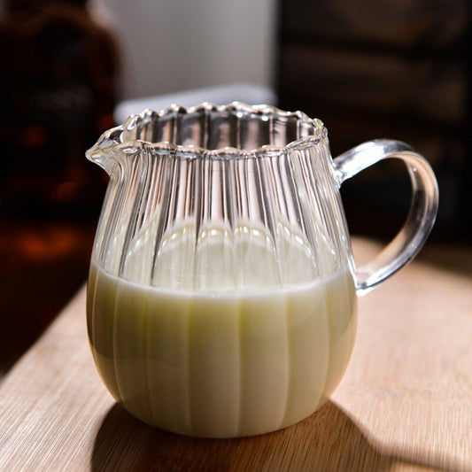 Striped Glass Milk Jug