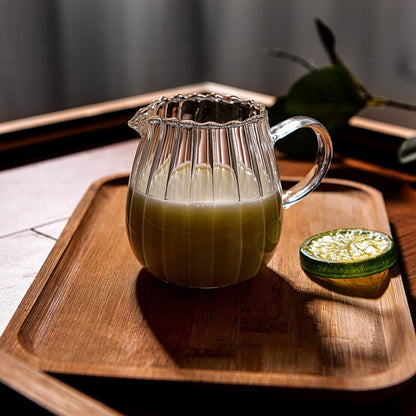 Striped Glass Milk Jug
