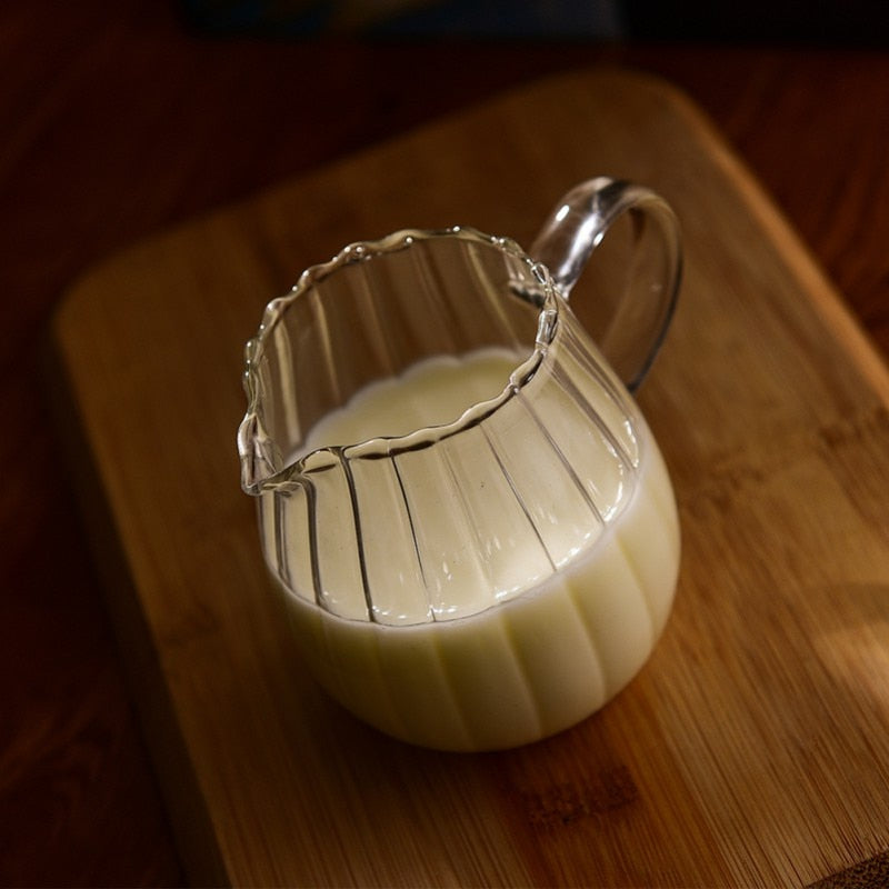 Striped Glass Milk Jug