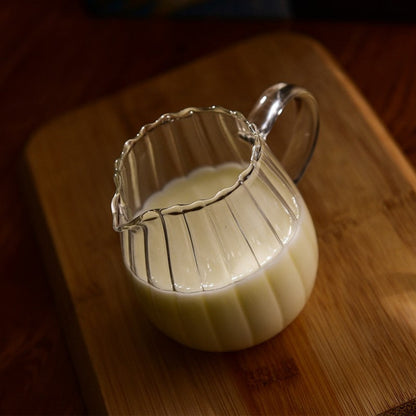 Striped Glass Milk Jug