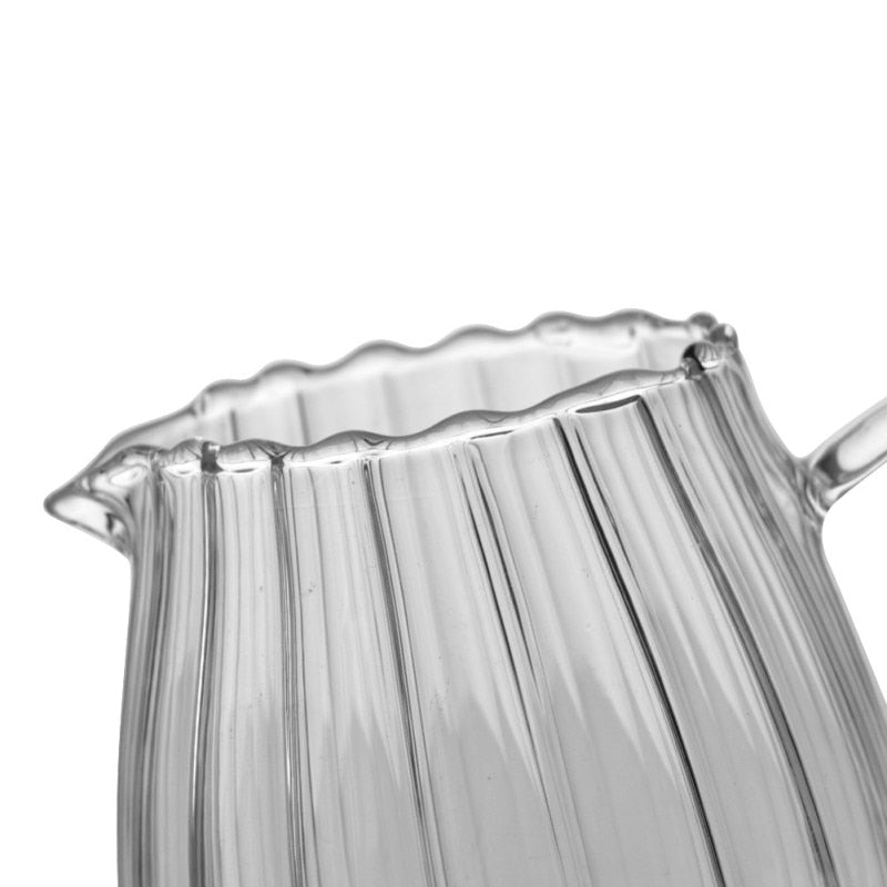 Striped Glass Milk Jug