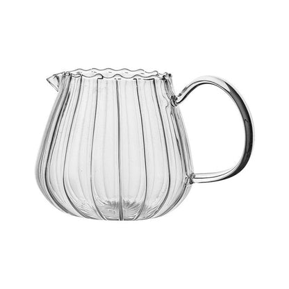 Striped Glass Milk Jug