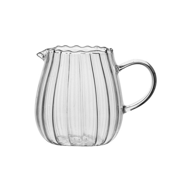 Striped Glass Milk Jug