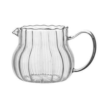 Striped Glass Milk Jug