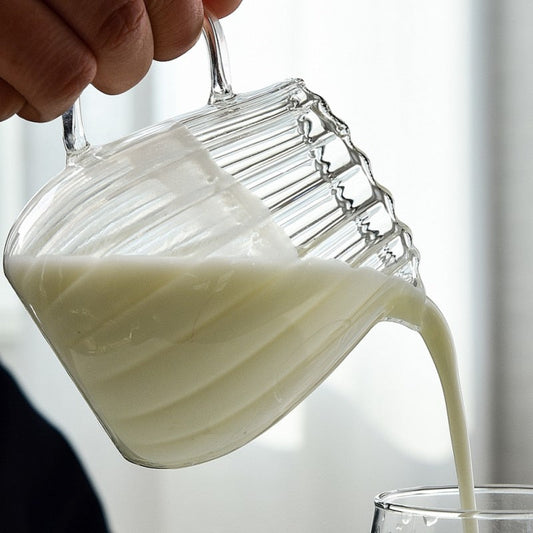 Striped Glass Milk Jug