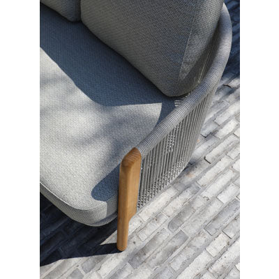 Chaise longue en teck SunWeave Haven (coussins inclus)