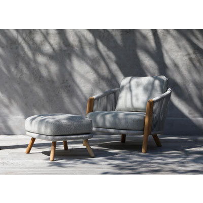 Chaise longue en teck SunWeave Haven (coussins inclus)