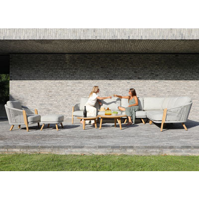 Chaise longue en teck SunWeave Haven (coussins inclus)