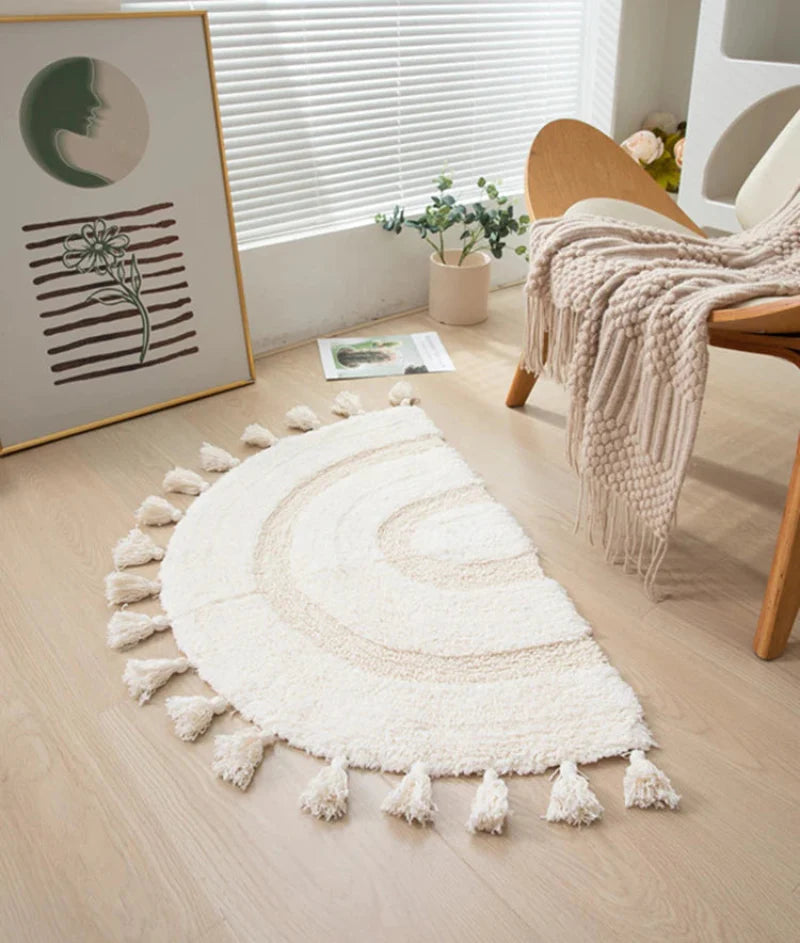Sunburst Boho Tasseled Plush Rug