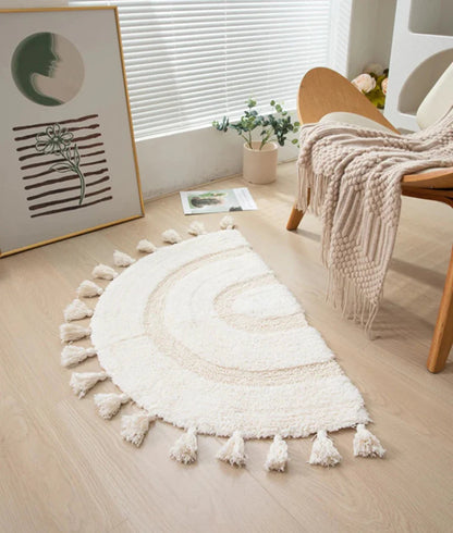 Sunburst Boho Tasseled Plush Rug