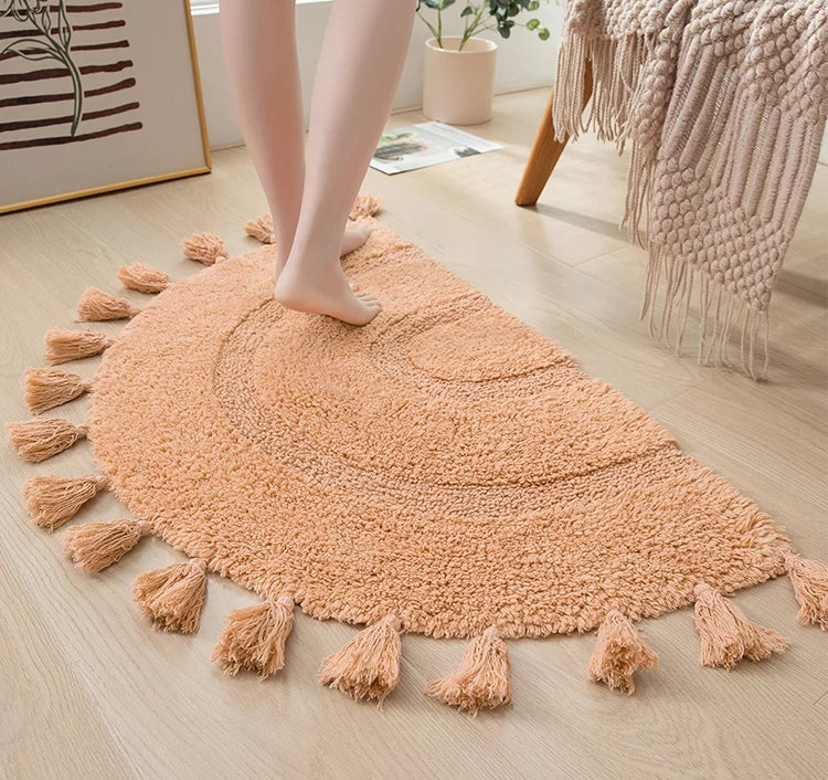 Sunburst Boho Tasseled Plush Rug