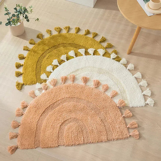 Sunburst Boho Tasseled Plush Rug