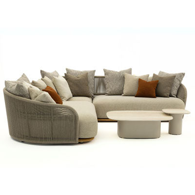 Table basse SunWeave Wave 100 cm (plateau en pierre frittée)