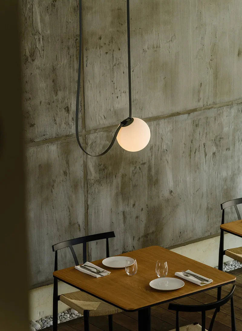Suspended Sphere Belted Pendant Light