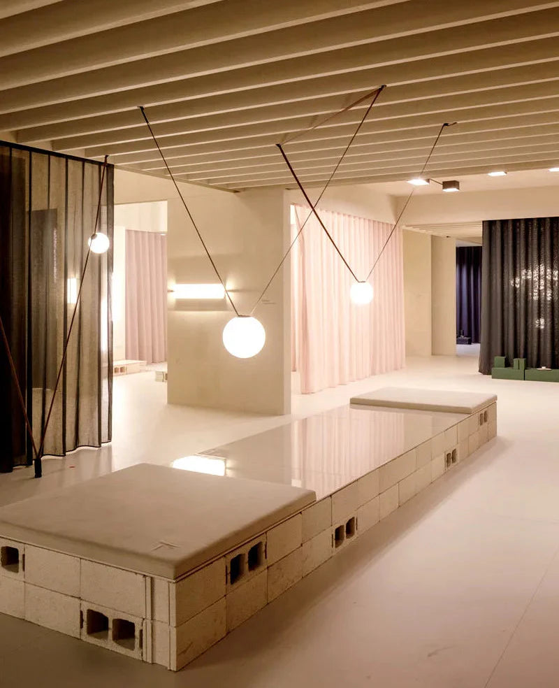 Suspended Sphere Belted Pendant Light