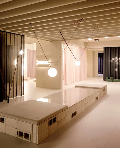 Suspended Sphere Belted Pendant Light