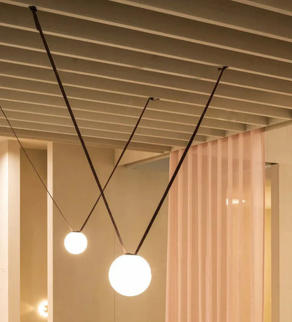 Suspended Sphere Belted Pendant Light