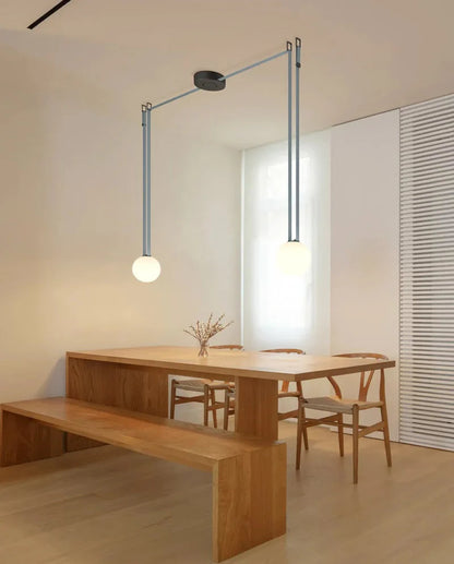 Suspended Sphere Belted Pendant Light