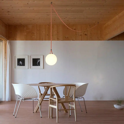 Suspended Sphere Belted Pendant Light