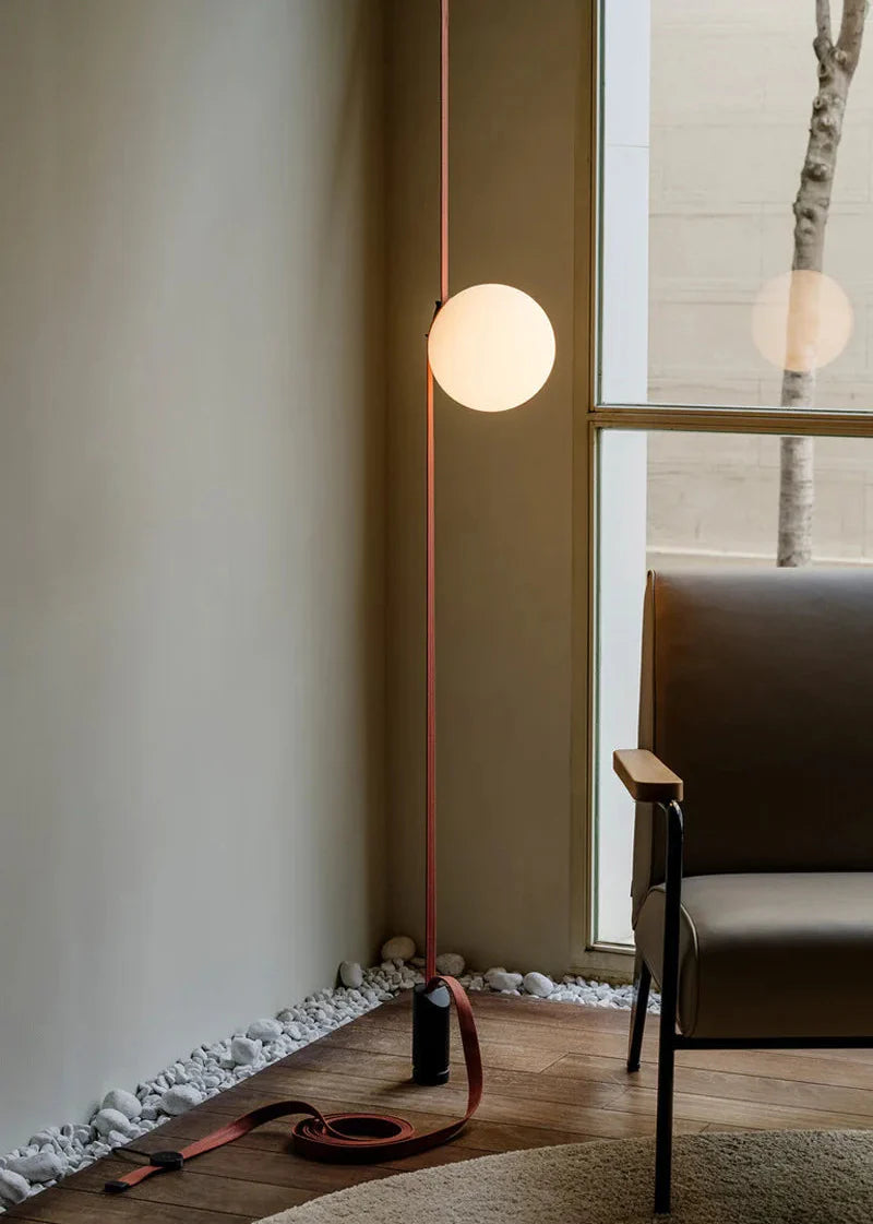 Suspended Sphere Belted Pendant Light
