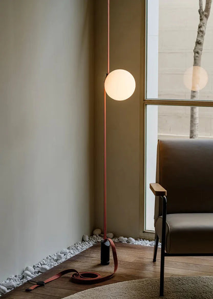 Suspended Sphere Belted Pendant Light