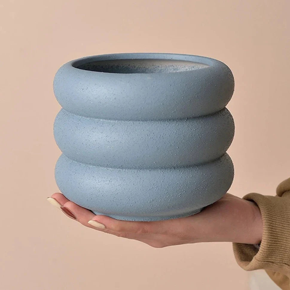 Textured Colorful Rounds Bubble Planter Pot