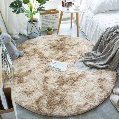 Tie Dye Rainbow Faux Fur Rug