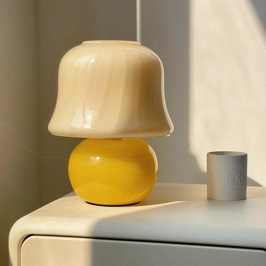 TinTin Mushroom Vintage Glass Table Lamp