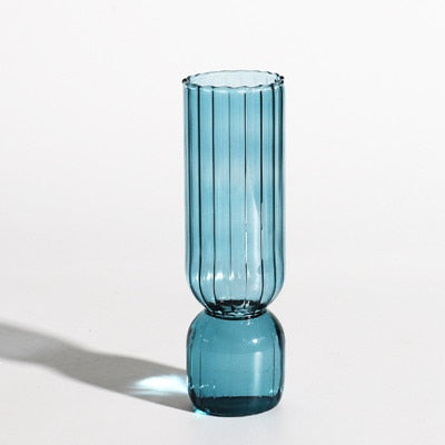Upside Down Colored Glass Bud Vase & Accent