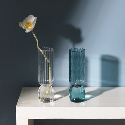 Upside Down Colored Glass Bud Vase & Accent