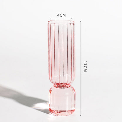 Upside Down Colored Glass Bud Vase & Accent