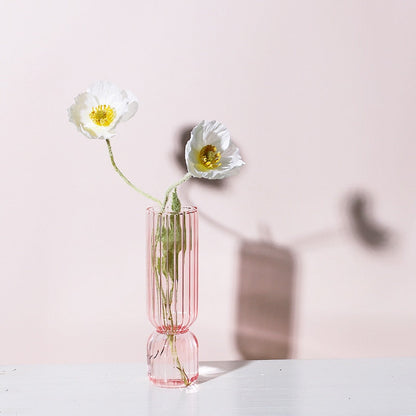 Upside Down Colored Glass Bud Vase & Accent