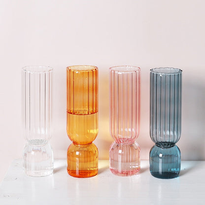 Upside Down Colored Glass Bud Vase & Accent