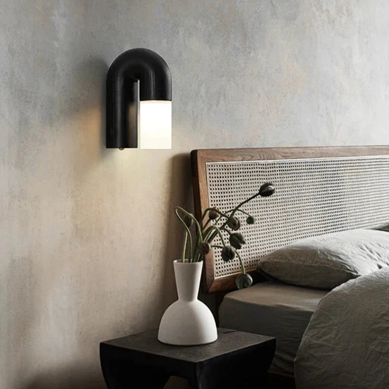 Vintage Ash Wood Wall Lamp