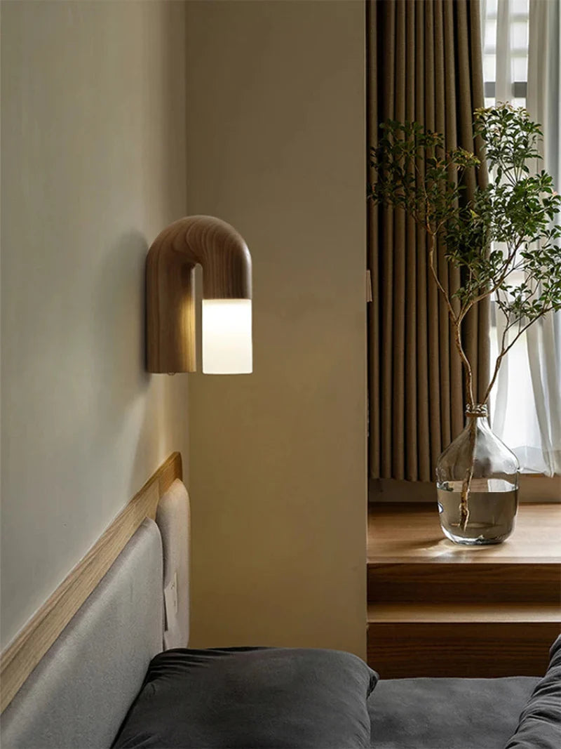 Vintage Ash Wood Wall Lamp