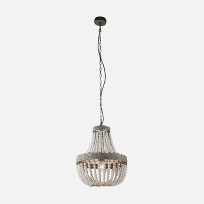 Wooden Bead Cascade Pendant Lamp
