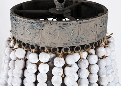 Wooden Bead Cascade Pendant Lamp