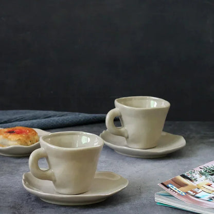 Wabi Harmony Ceramic Cup & Saucer Set