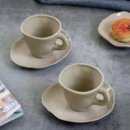 Wabi Harmony Ceramic Cup & Saucer Set