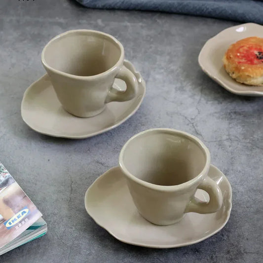 Wabi Harmony Ceramic Cup & Saucer Set