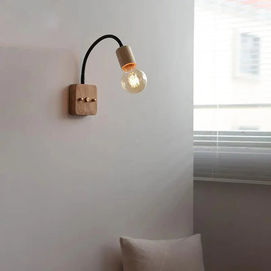 Walnut Wood Adjustable Wall Lamp